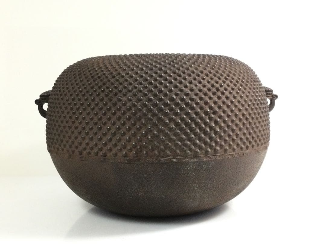 茶道具 姥口霰丸釜 釜師三浦一孝 茶釜 供箱 L295