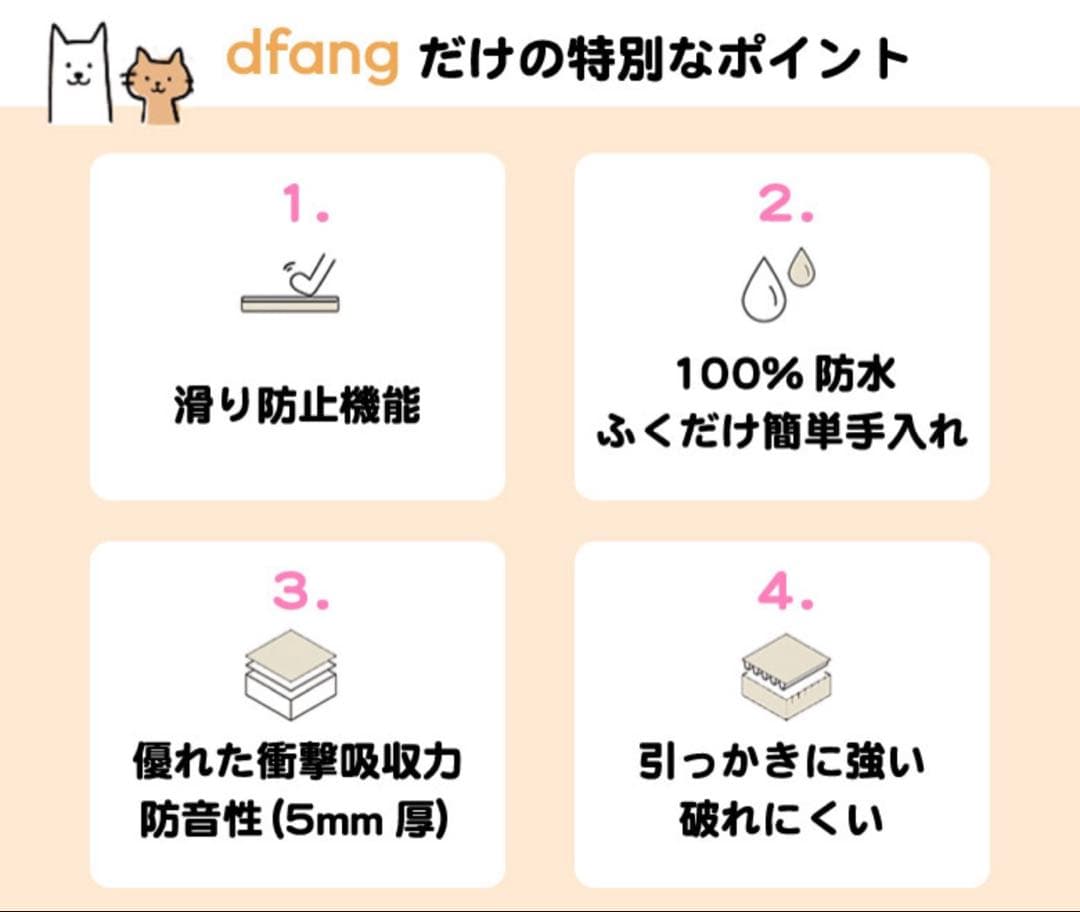 【2枚セット】ディパン 70幅×180cm 5mm厚 ペット用クッションマット