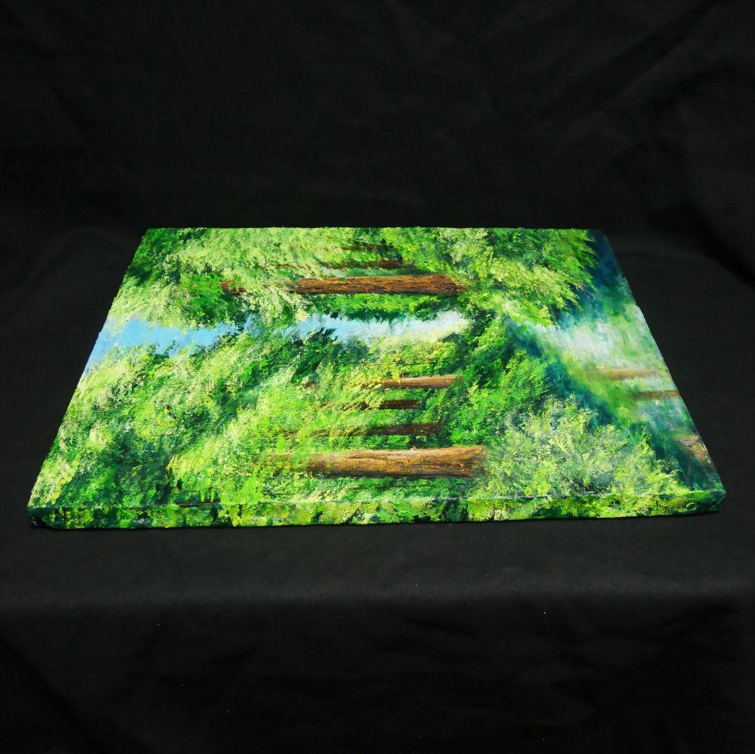 油絵 油彩 油彩画 絵 絵画 【新緑と川】F8号