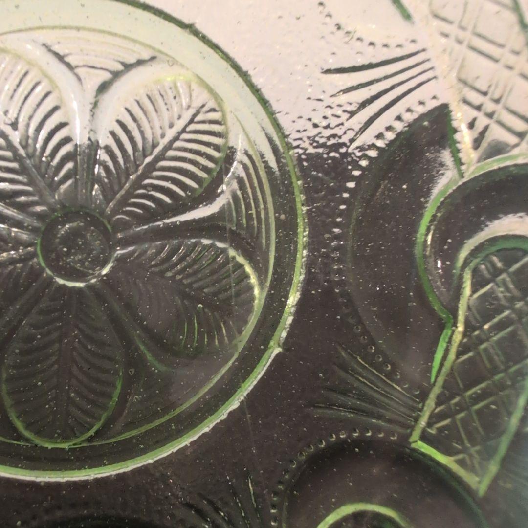 最終値下げ　ウランガラス　渦つなぎ紋　鉢　3客