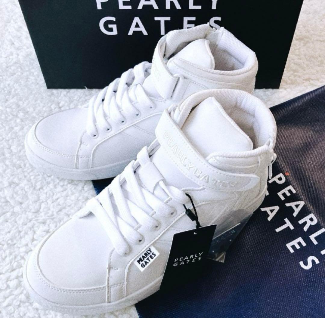 【35,200円新品】パーリーゲイツ　ゴルフ ミドルカット スパイク 23 白