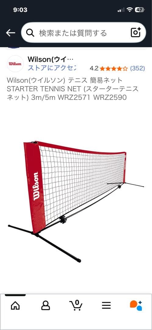 Wilsonテニス簡易ネット3m