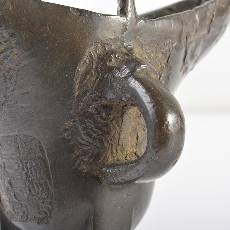 中国　古銅青銅　爵形　香炉　時代箱　M　R6261