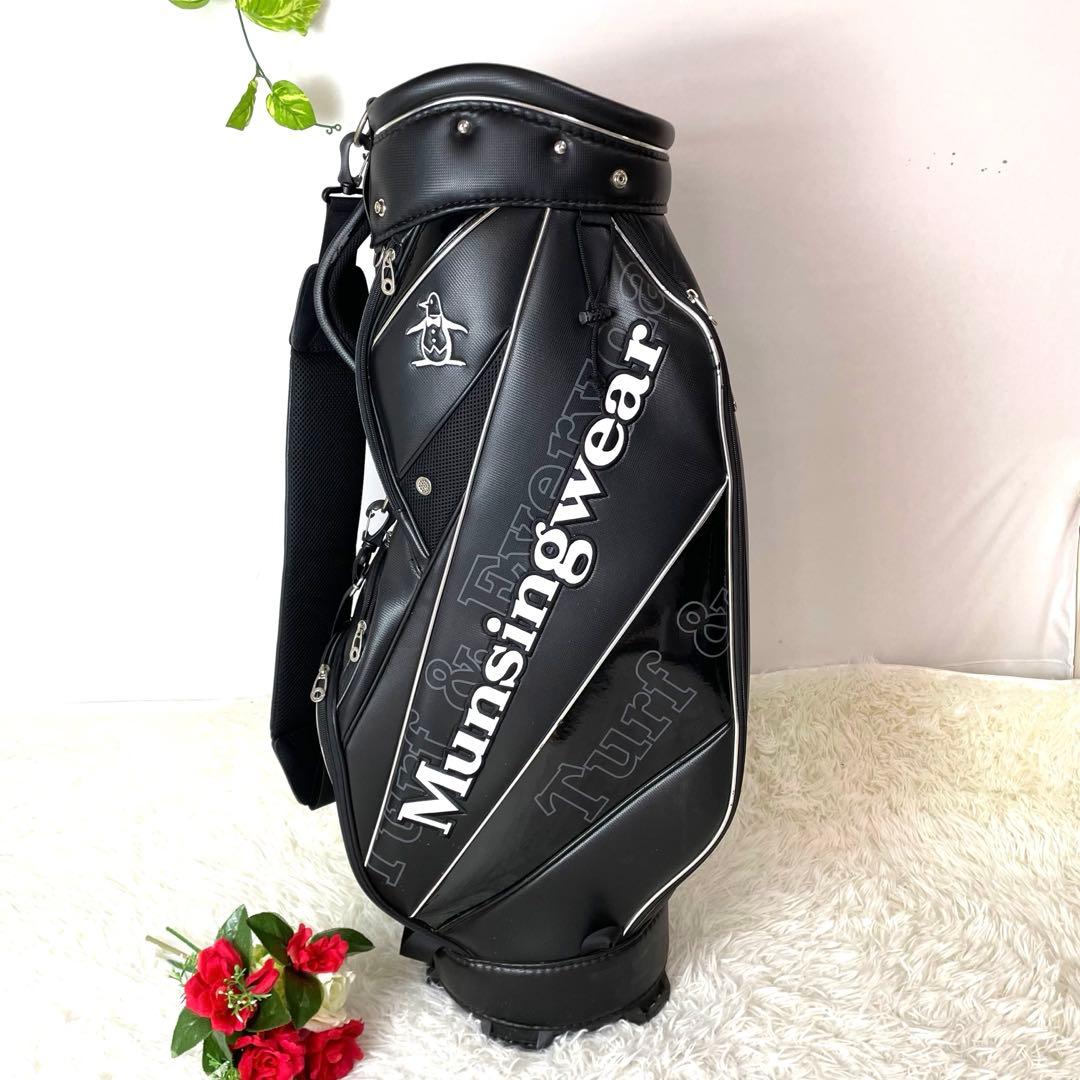 人気✨良品✨マンシングウェア キャディバッグ カート式 軽量 ペンギンロゴ 黒
