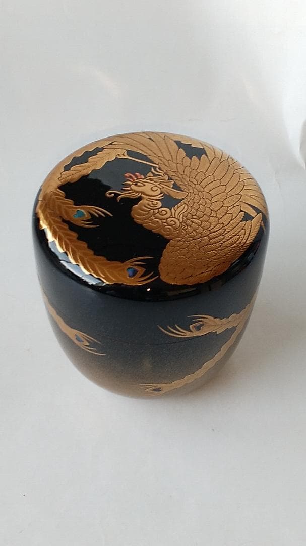 吉田華正 作 鳳凰蒔絵 大棗 螺鈿細工 共箱 共布 栞 漆器 棗 茶道具 新品