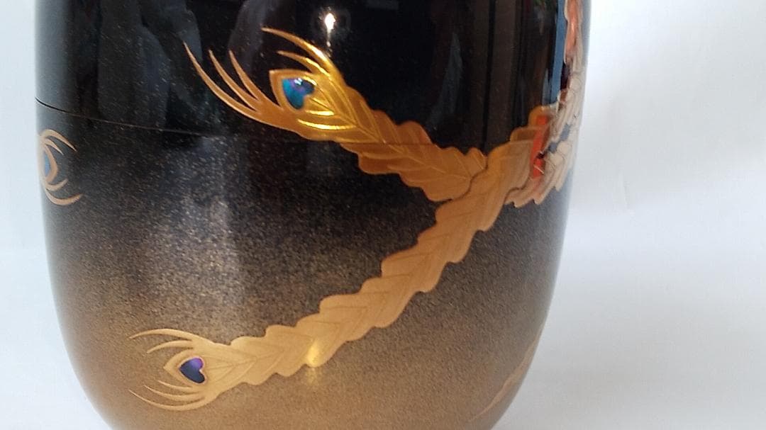 吉田華正 作 鳳凰蒔絵 大棗 螺鈿細工 共箱 共布 栞 漆器 棗 茶道具 新品