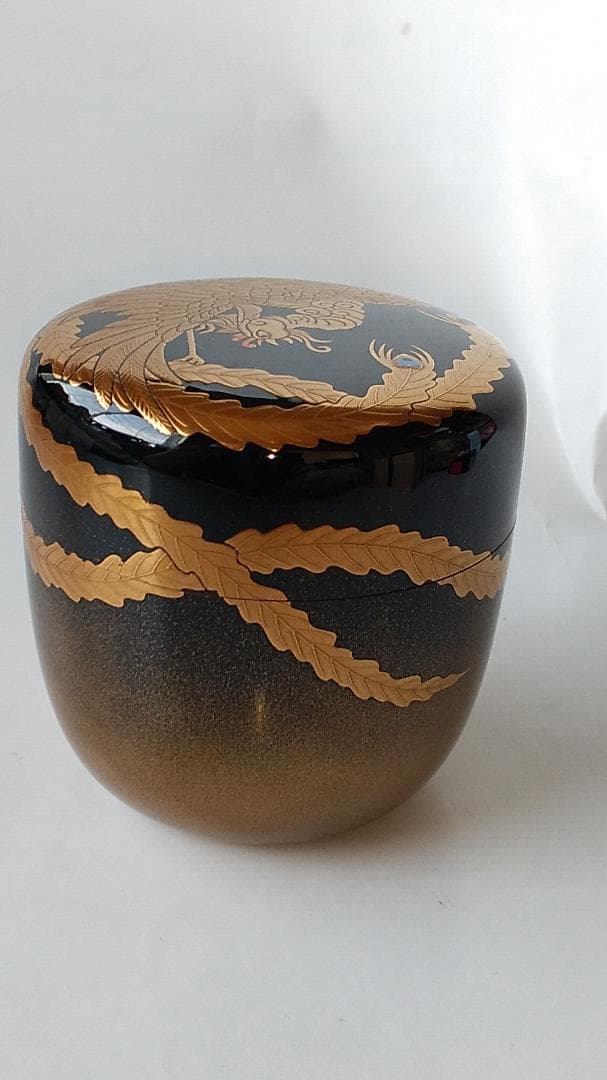 吉田華正 作 鳳凰蒔絵 大棗 螺鈿細工 共箱 共布 栞 漆器 棗 茶道具 新品
