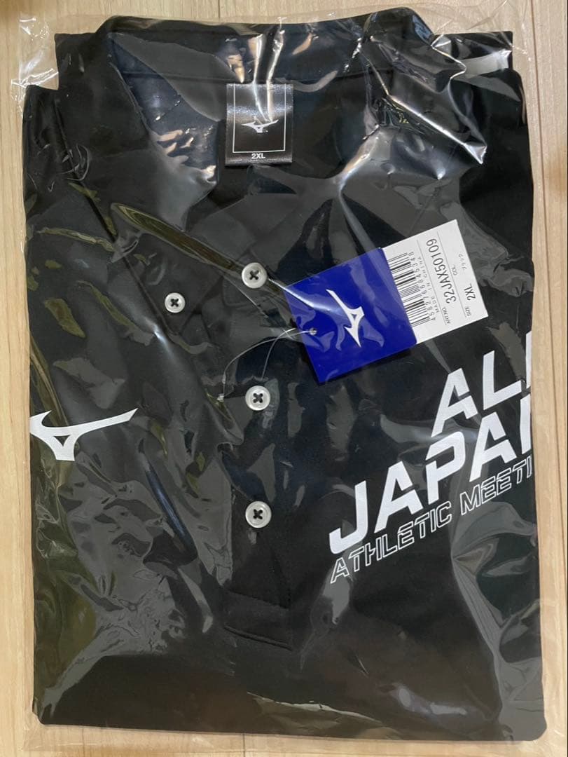 新品★ミズノ★ALL JAPANロゴ入り全国大会記念ポロシャツ★黒2XL