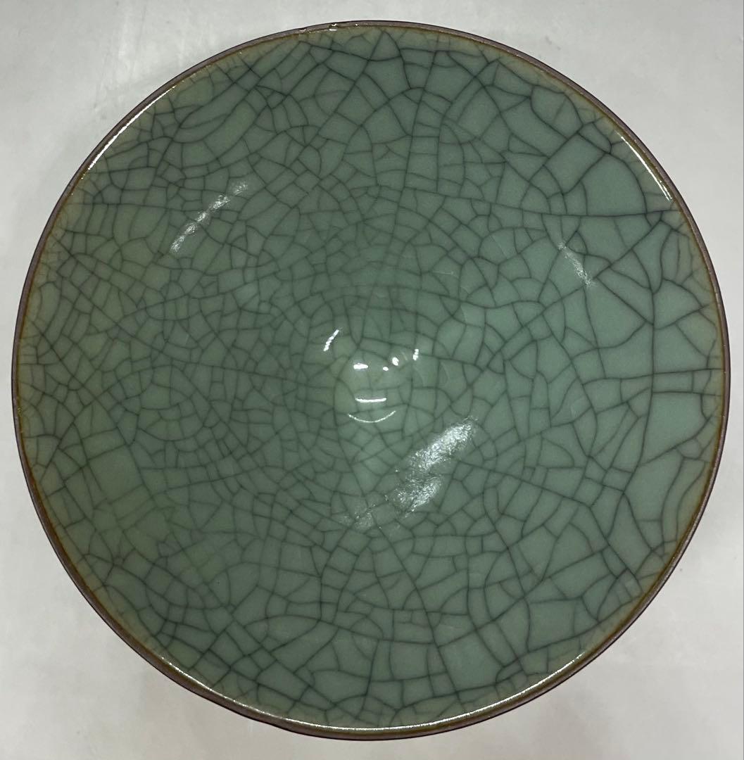 高麗青磁　李朝　茶碗　箱付　X559