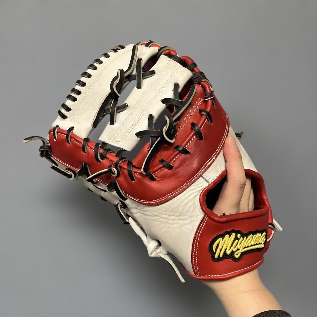 1185 ミヤマ 型抜群 即戦力 美品 硬式兼軟式 ファーストミット 左投げ