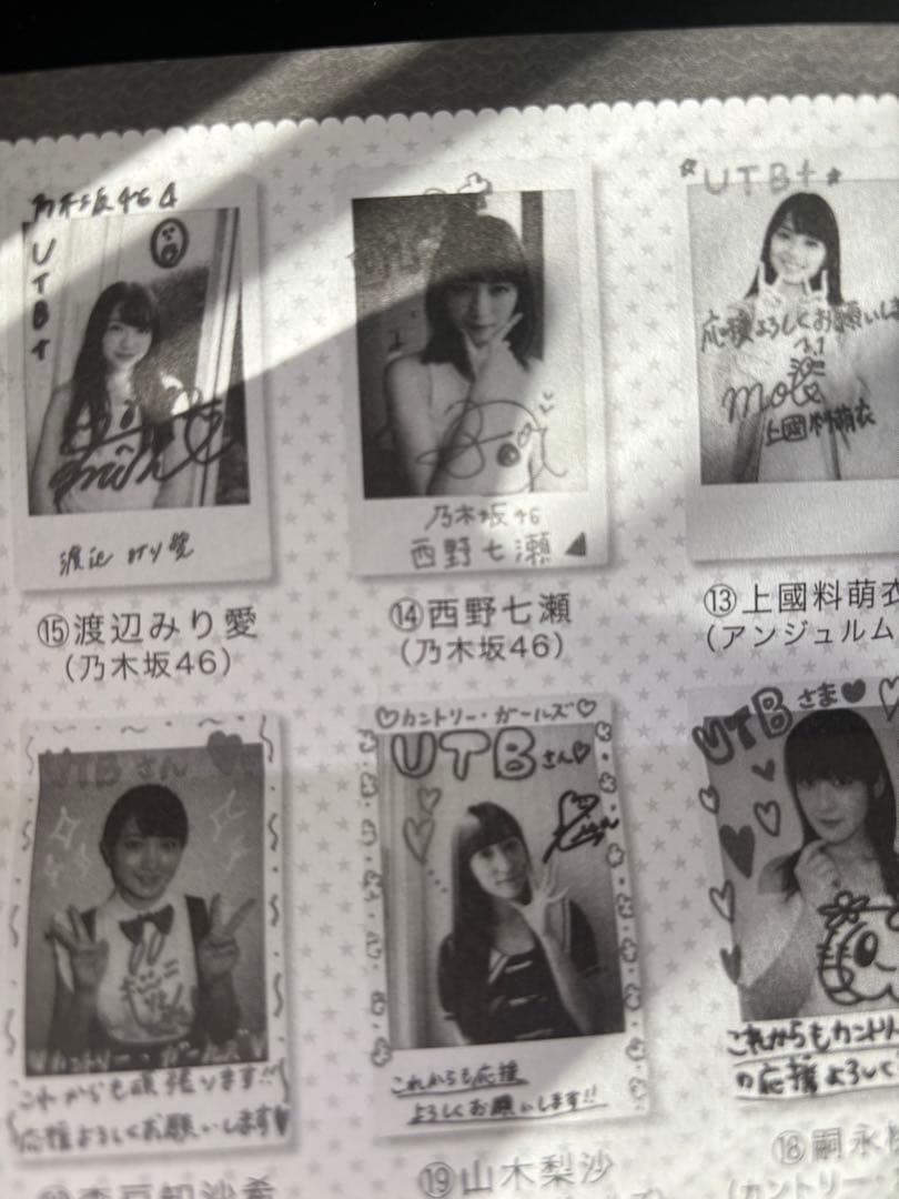 西野七瀬 直筆サイン入り　チェキ UTB+