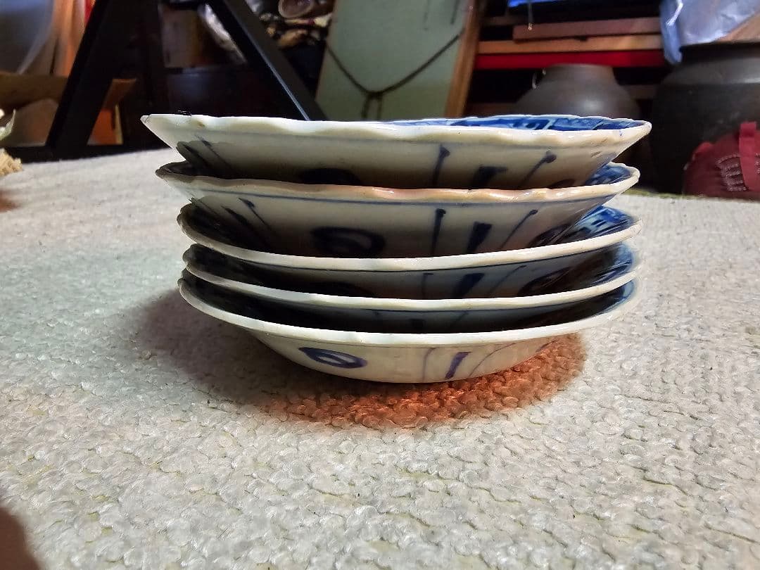 値下げ限界‼️早い者勝ち 新渡品 江戸後期から明治初 芙蓉 花鳥文 9客セット