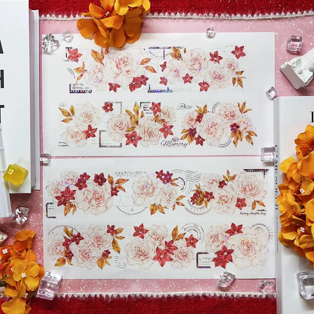 木皆原创《复古粉玫》海外マスキングテープ マステ 【2722】