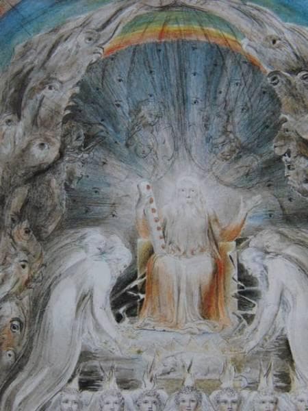 ウィリアム・ブレイク、神の玉座の前で冠を脱ぐ24人の長老たち、希少な画集より