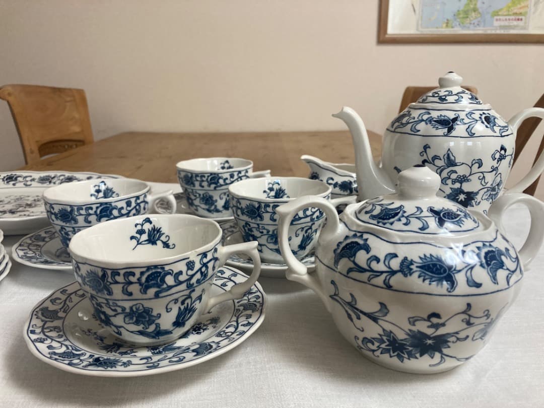 NITTO ニットー　ブルーオニオン　ティーカップ　ポット　セット