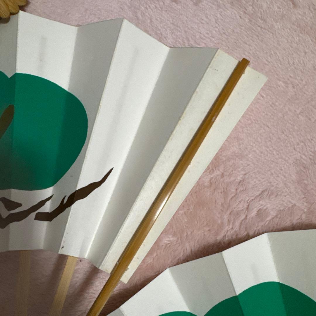 郷土芸能扇子 8本セット 緑と白　松づくし