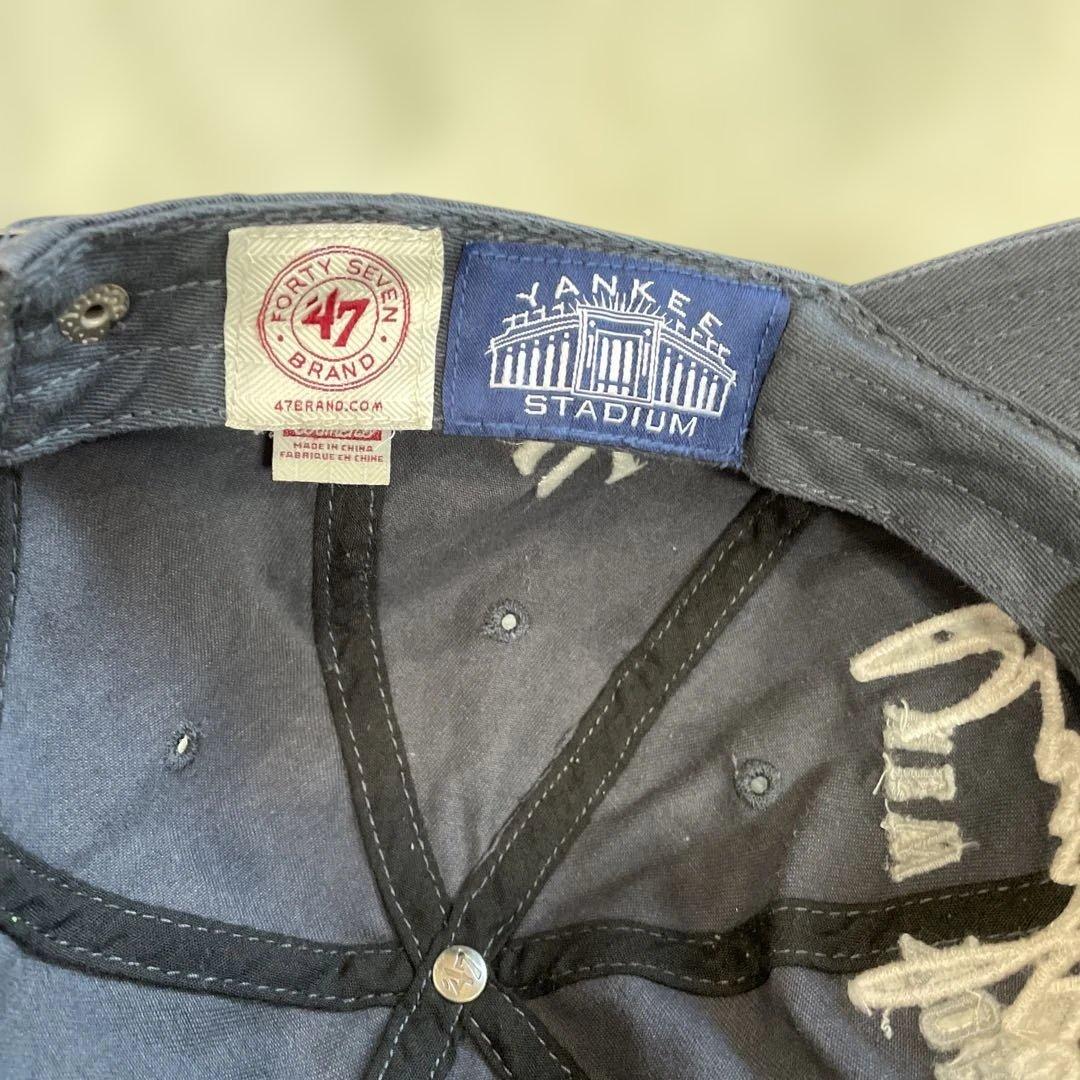 極希少❗️47 キャップ　ニューヨークヤンキース　スタジアム販売品　ライトネイビー