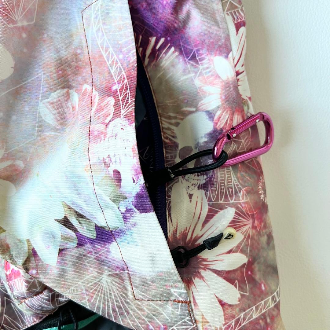 3236【美品】ボルコム　ジャケット ゴアテックス 総柄 花柄　S ピンク