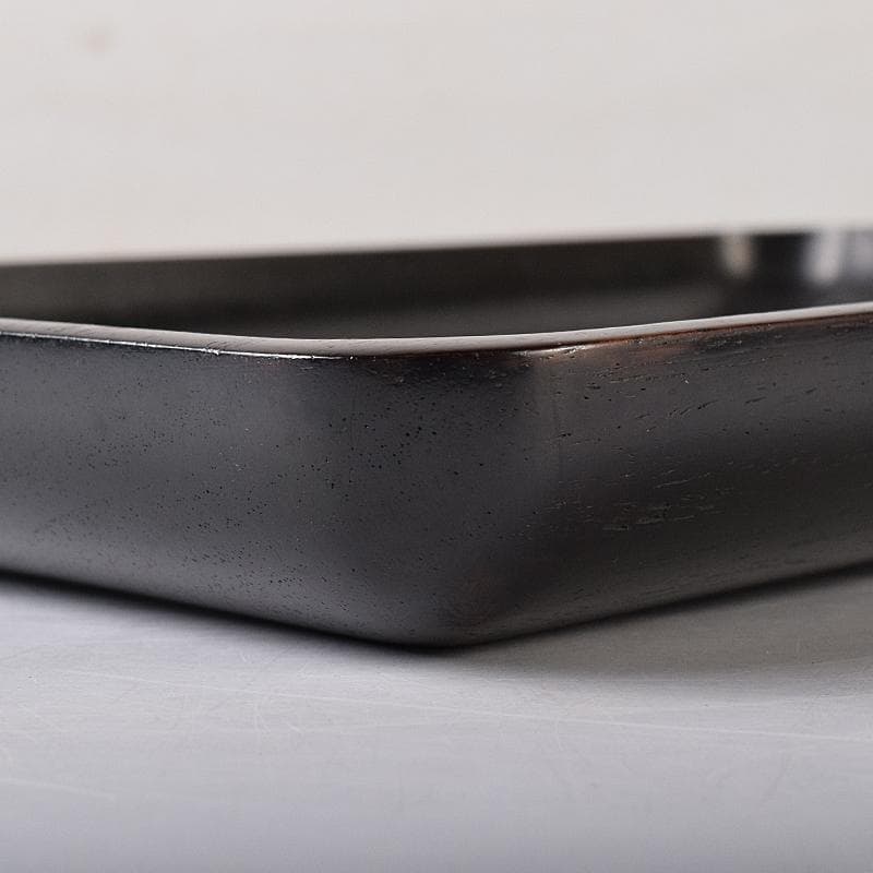 煎茶道具　鳥谷銘　唐木紫檀製　銀象嵌 　無垢刳り貫き　煎茶盆　香盆　DR8484