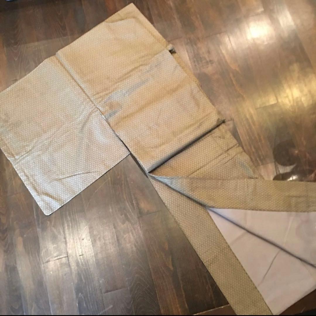 路考茶色 格子 着物★絹 古民家 骨董 粋 レトロ アンティーク 風雅 風流