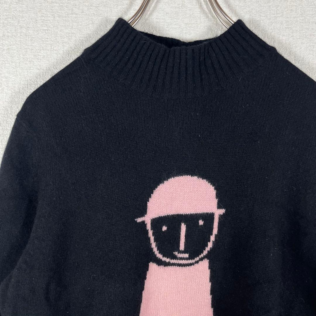 ピッコーネ/カシミア100/ハイネックニット/セーター/40/黒/キャラデザイン