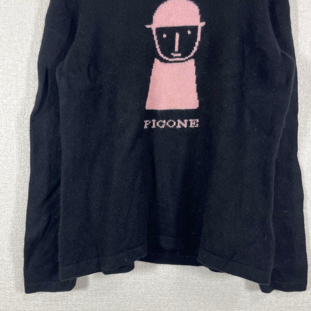 ピッコーネ/カシミア100/ハイネックニット/セーター/40/黒/キャラデザイン