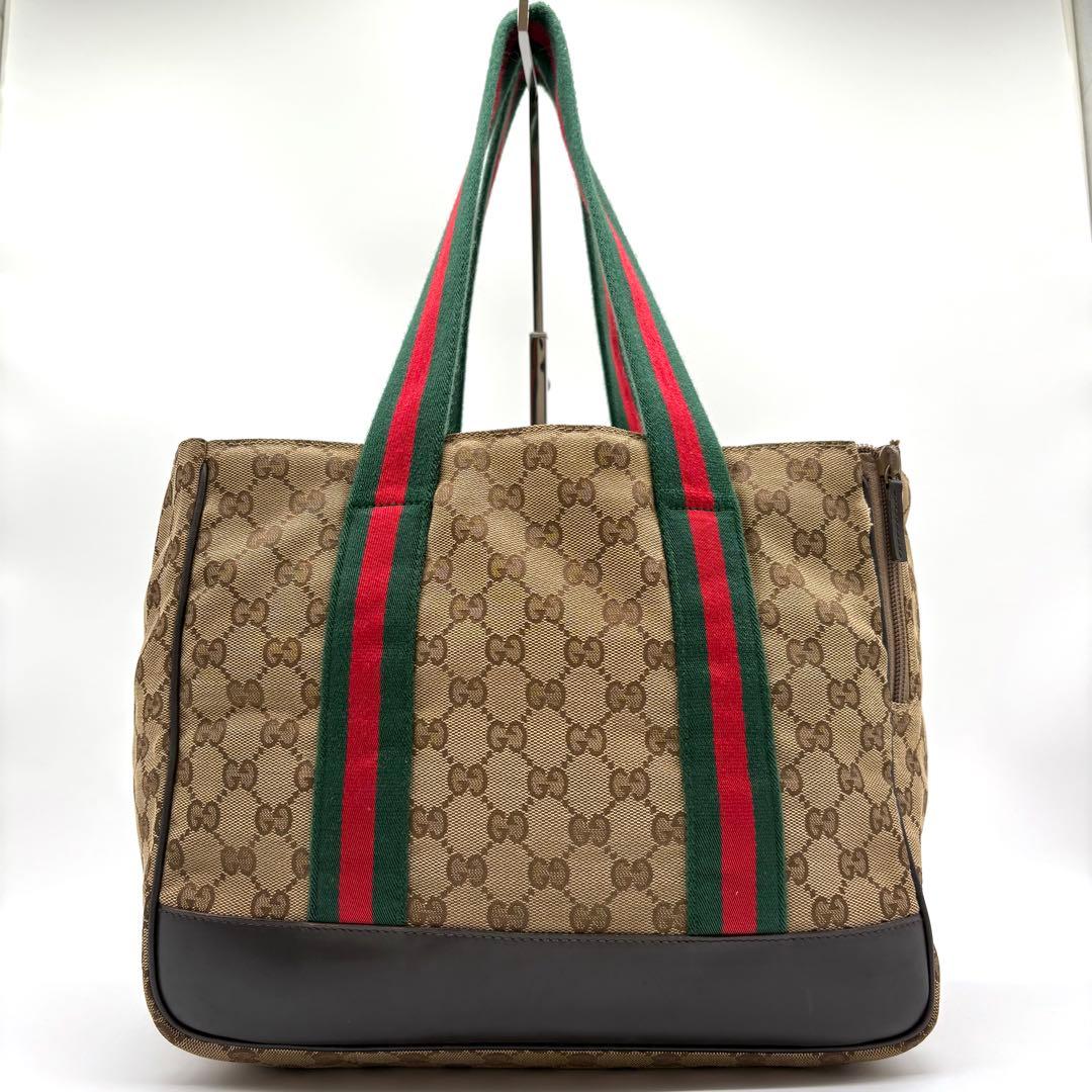 【極美品 希少】GUCCI ドッグ キャリーバッグ シェリー キャンバス