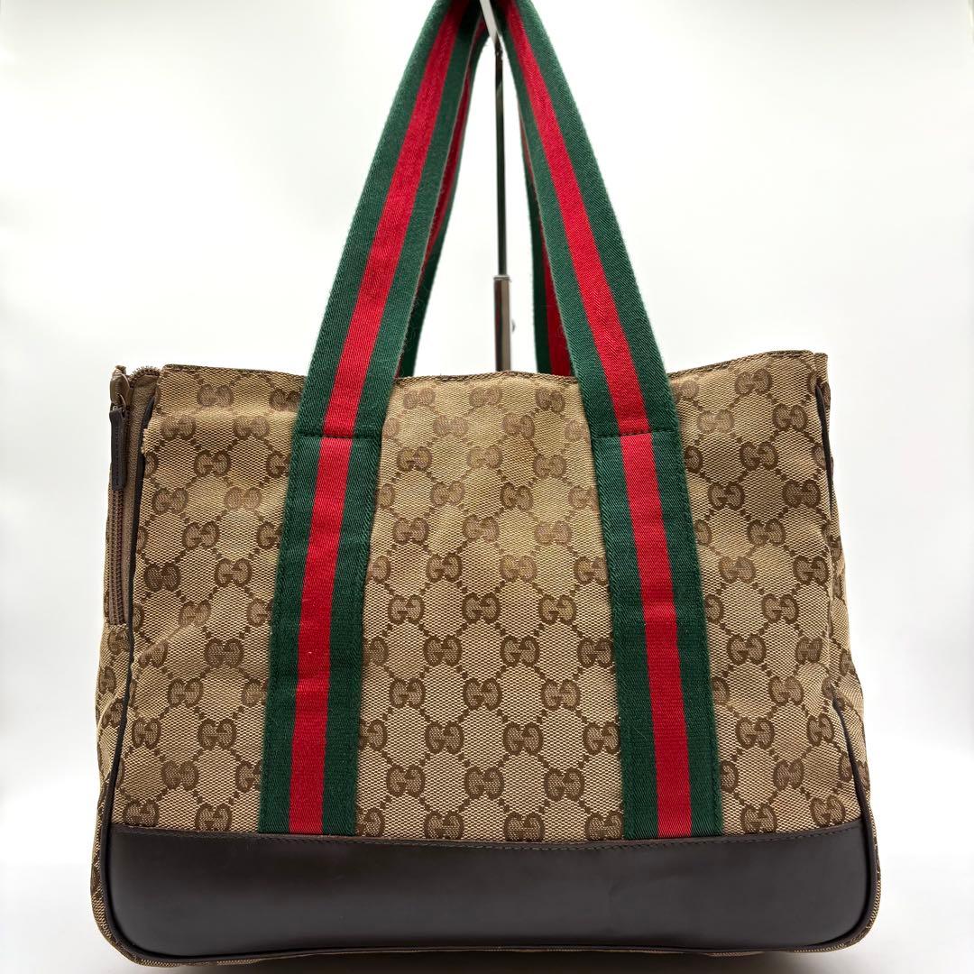 【極美品 希少】GUCCI ドッグ キャリーバッグ シェリー キャンバス