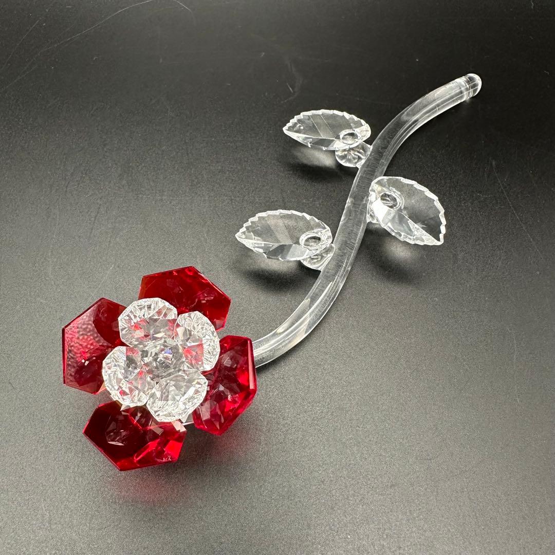 スワロフスキー レッドローズ クリスタルオブジェ