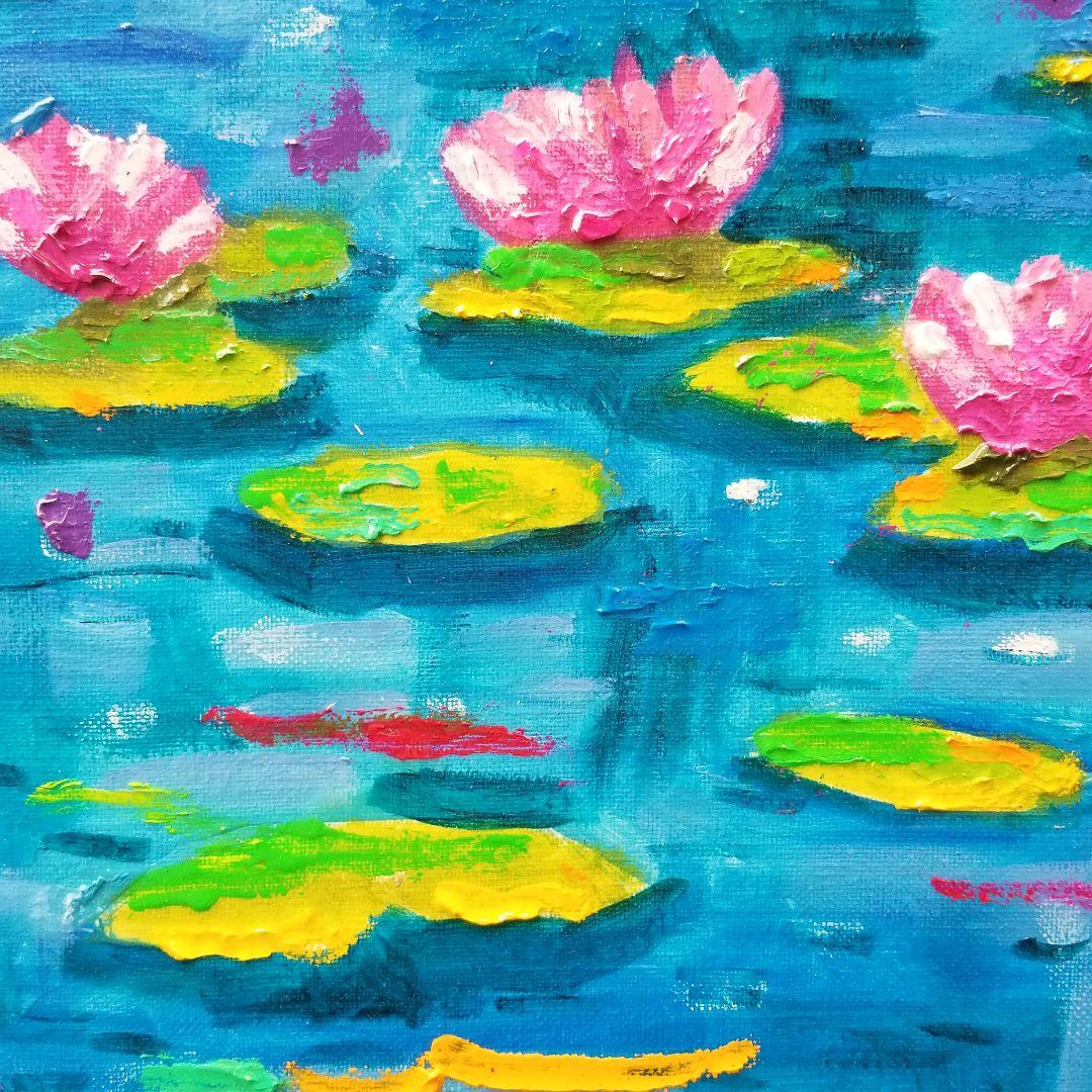油絵　専用　おだやかな睡蓮の池