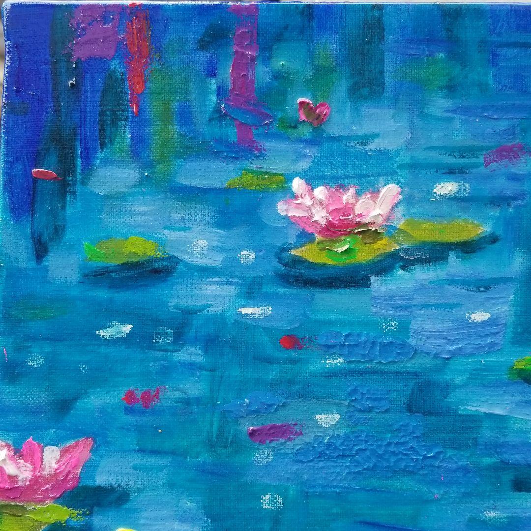 油絵　専用　おだやかな睡蓮の池