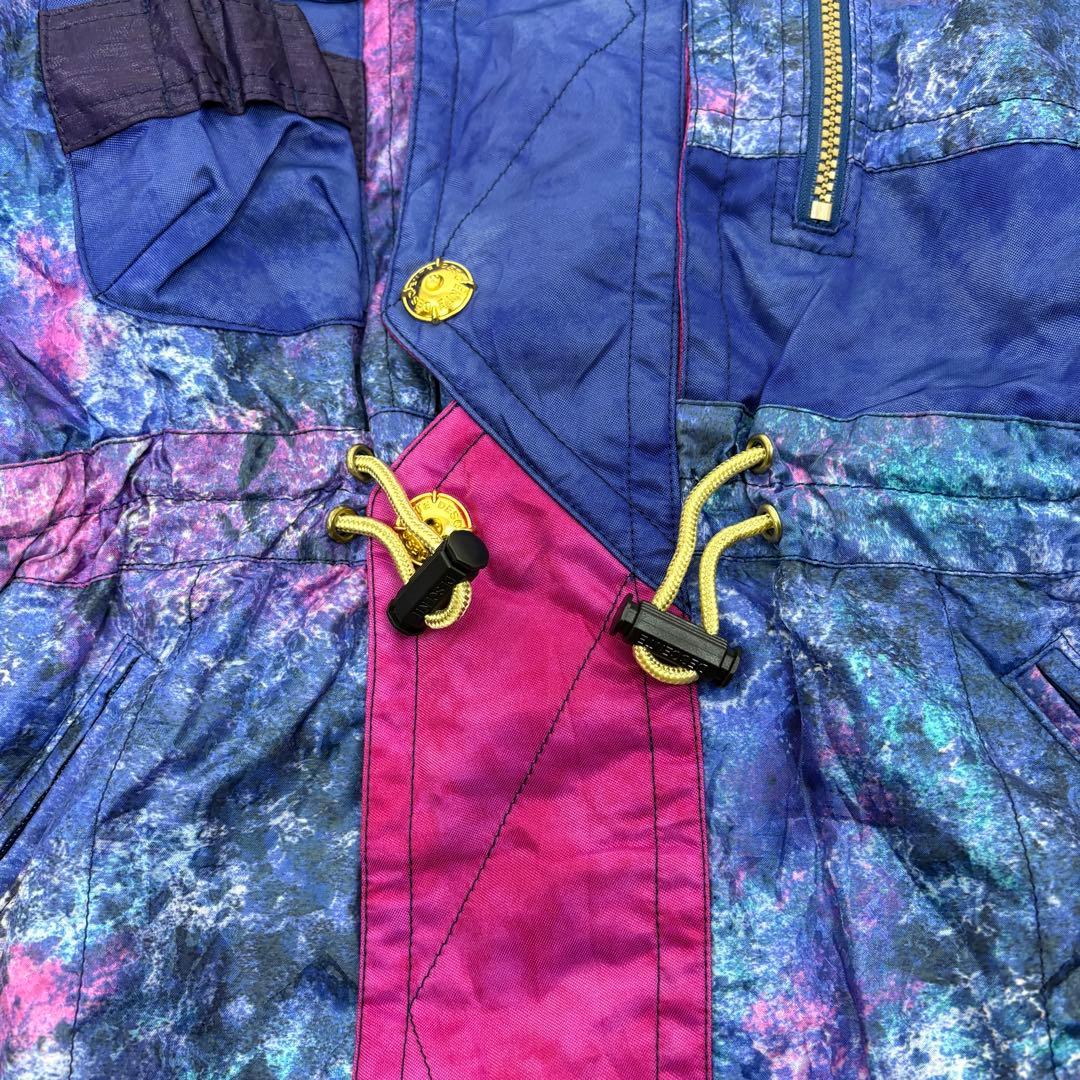 DESCENTE デサント XLサイズ スキーウェア 金ボタン 派手 レトロ