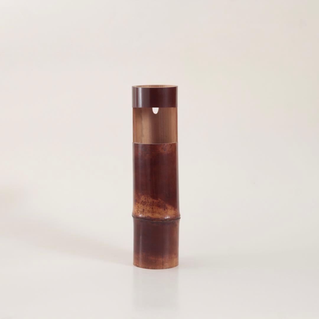 一重切 竹 掛花入れ 花器 茶道具 古道具 アンティーク 花押 茶人