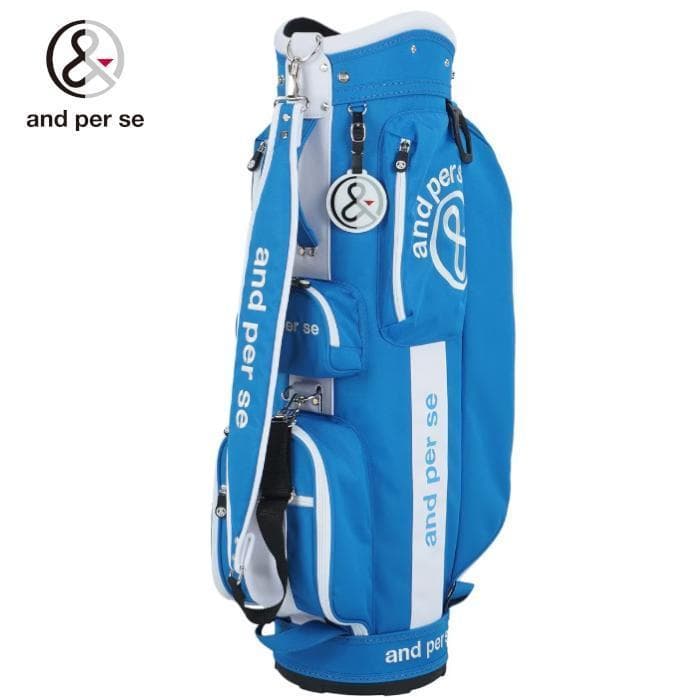 新品 and per se アンパスィ ジャカードツイル キャディバッグ BL