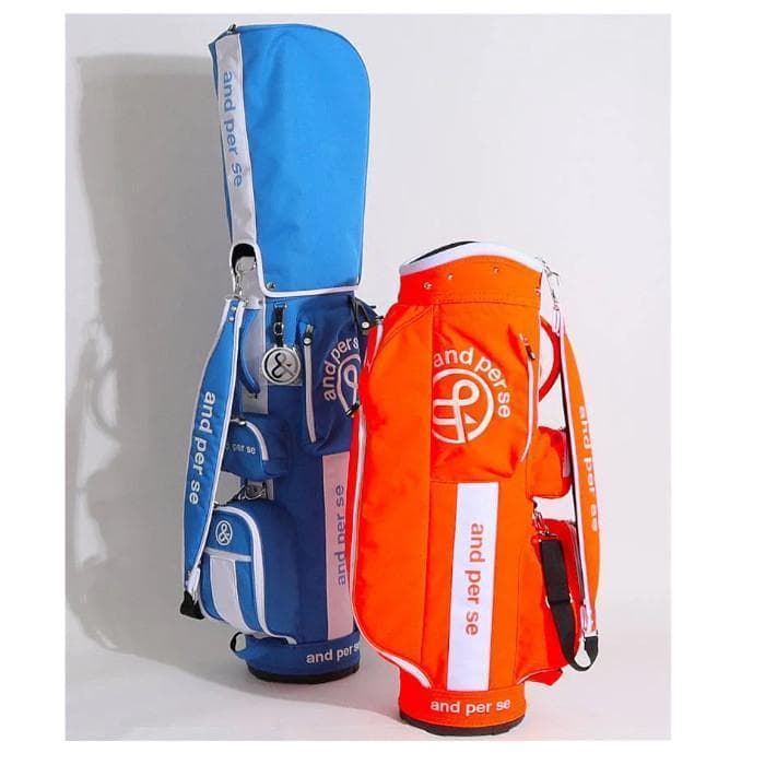 新品 and per se アンパスィ ジャカードツイル キャディバッグ BL