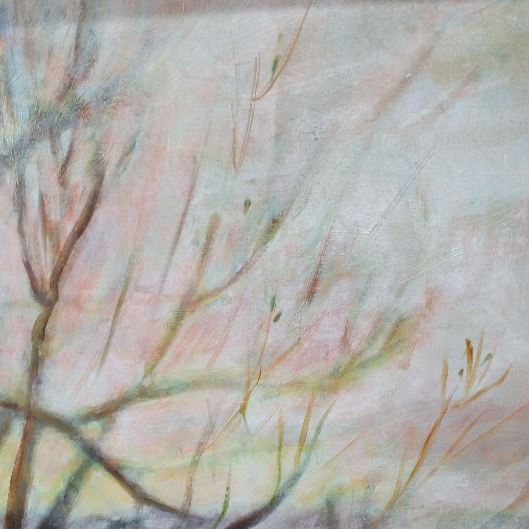 F５０号は新品フレーム付き。山桜貴志川風景 。画家の作品 値下げ