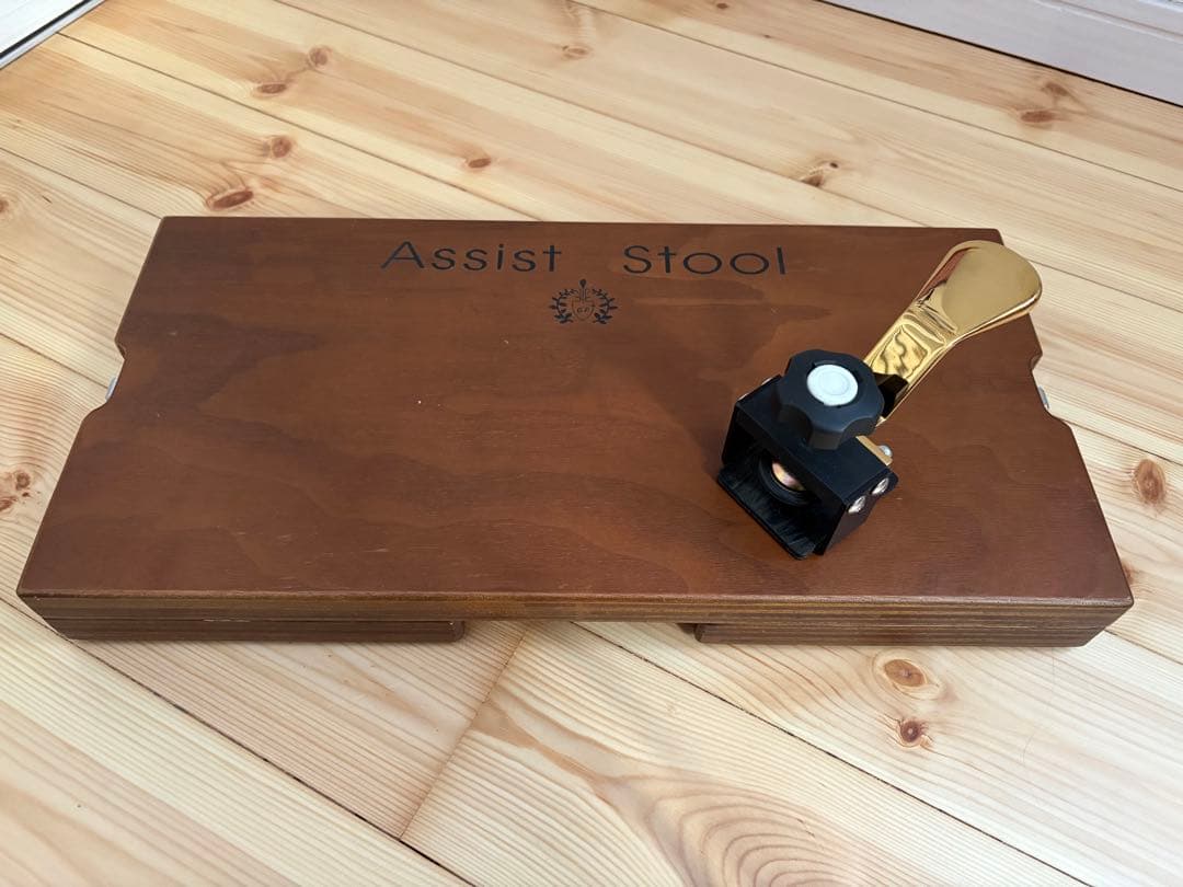ピアノ足台(ウォルナット)アシストスツール & イージーペダル(箱、説明書)つき