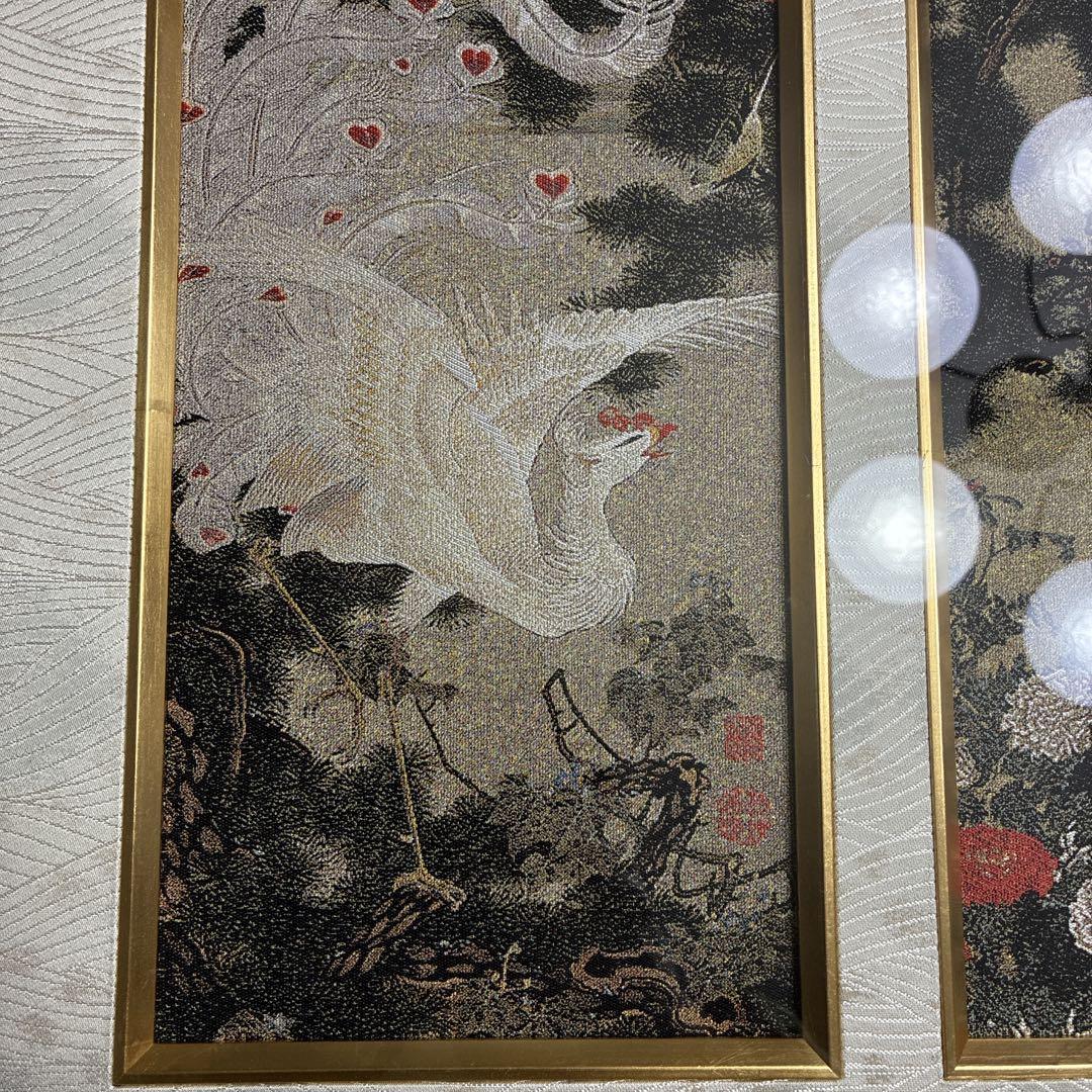 西陣織　若冲　老松孔雀白鳳図