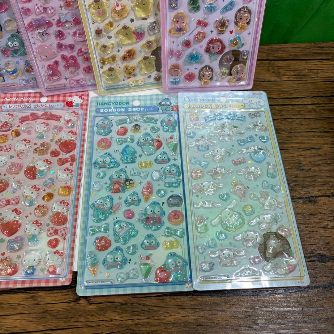 【正規品】ボンボンドロップシール　大　サンリオ　ディズニー　9枚セット
