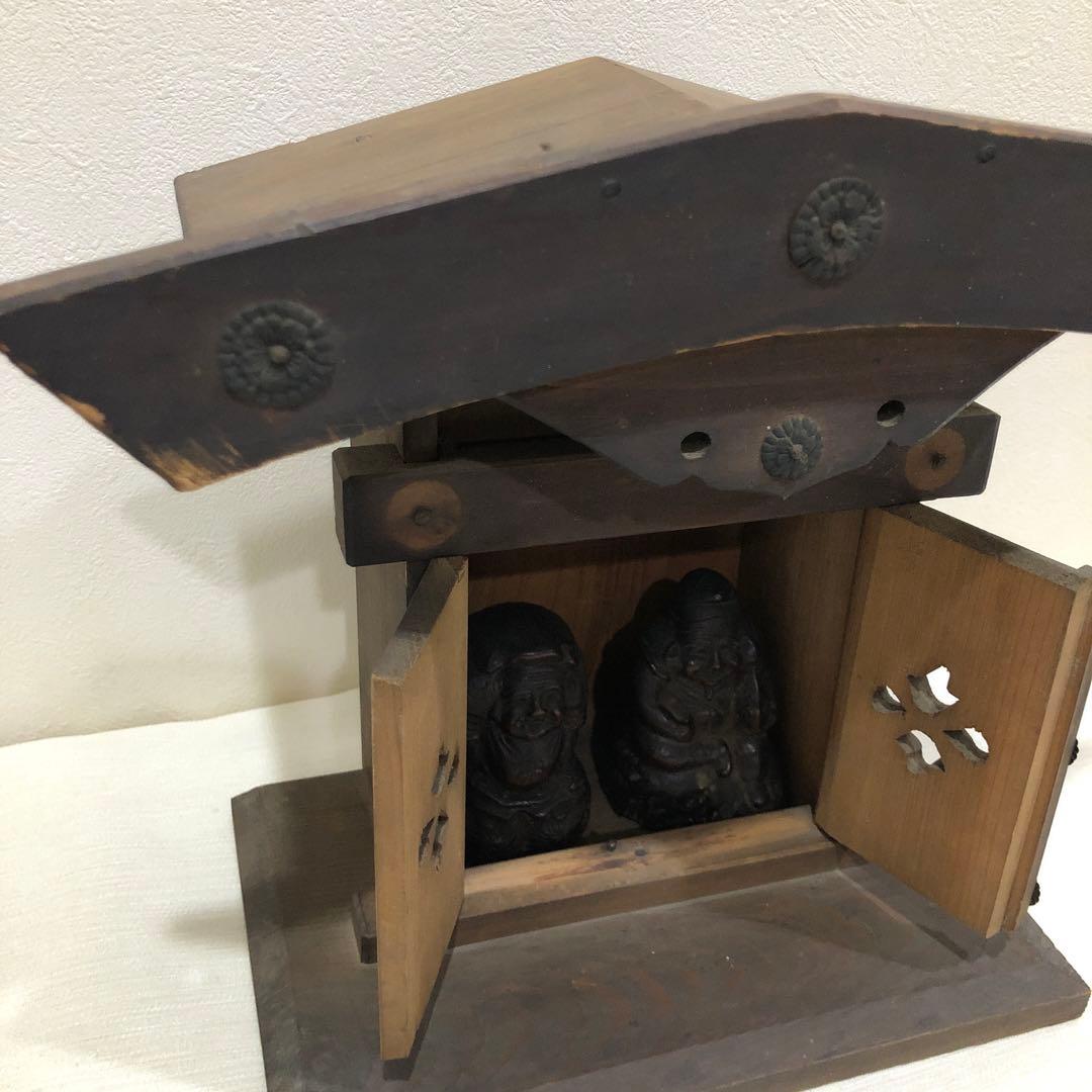 大黒様 恵比寿様 神様 木彫 置物 古美術 アンティーク 昭和 大正 レトロ