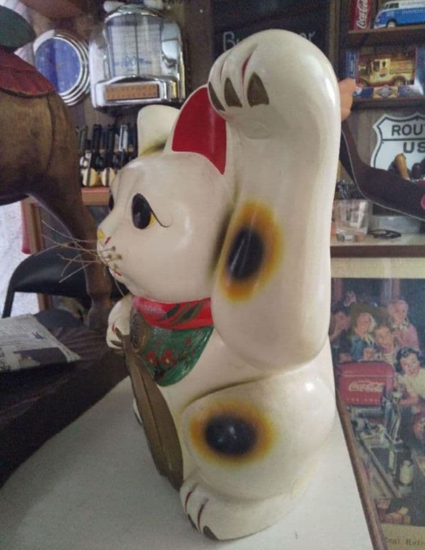 昭和レトロ、アンティーク招き猫 大きいサイズ