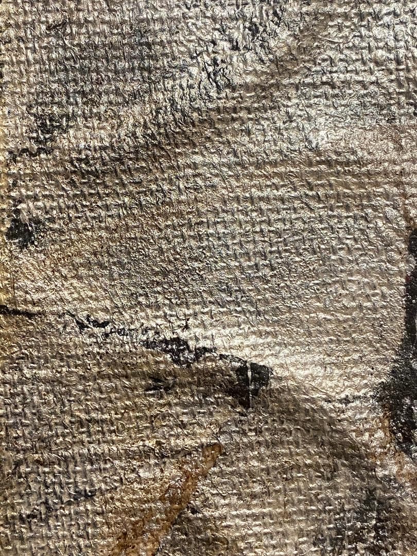 「真作」須田剋太「抽象記号」抽象画　油彩画　額装　サイン有り　F10号