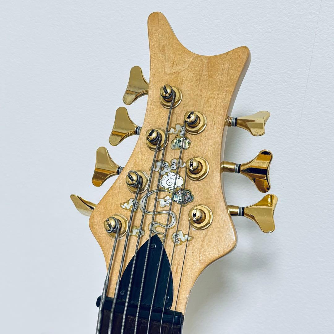 稀少【7弦ベース】美麗インレイ龍モチーフ 7弦　音出しOK トラス調整余裕あり