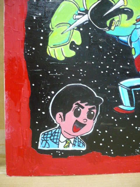 鉄人28号/玩具店POP用の原画(額付き)/油絵/城北玩具/53×45/横山光輝