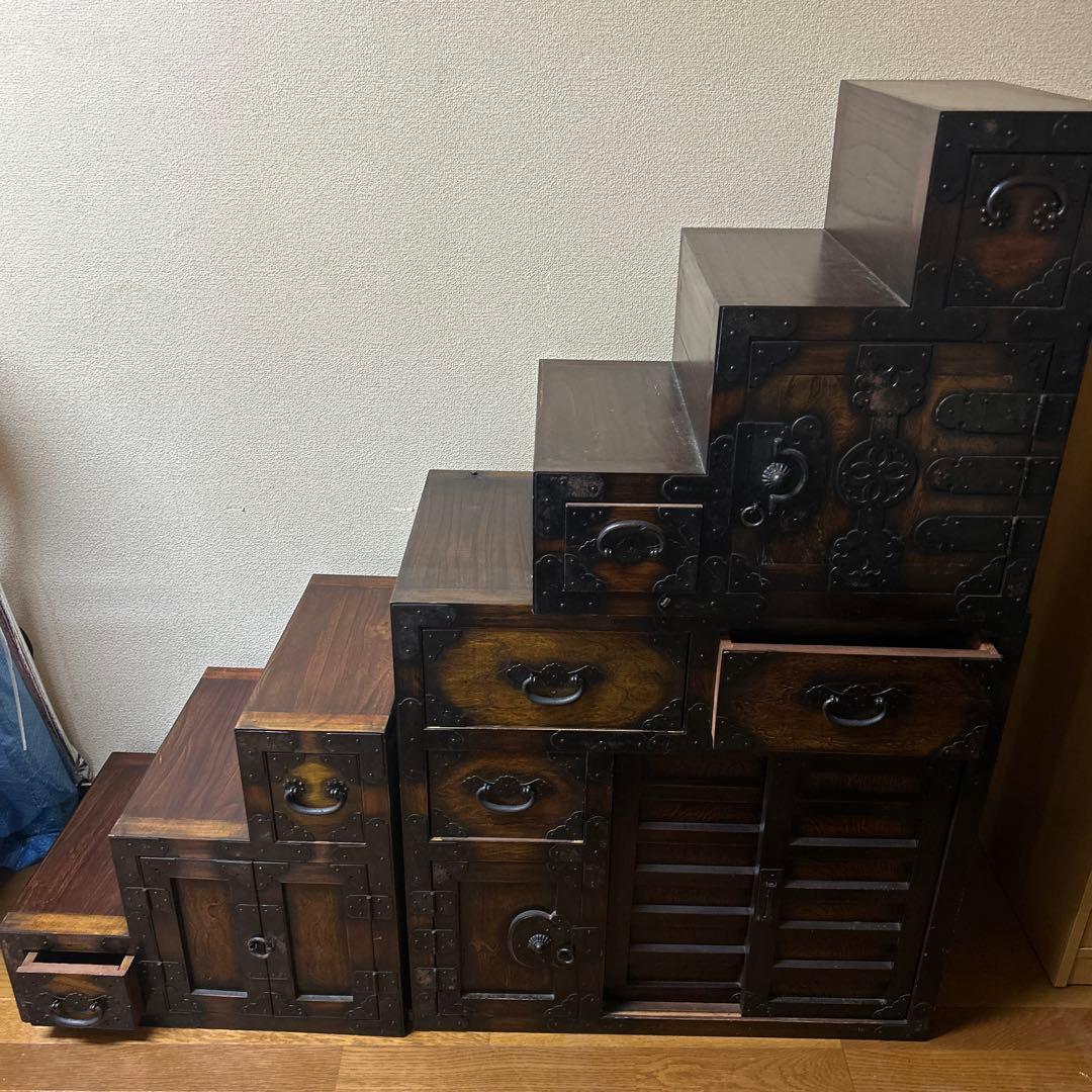 ★期間限定★セール中!!!!!!!!!!階段型木製収納タンス