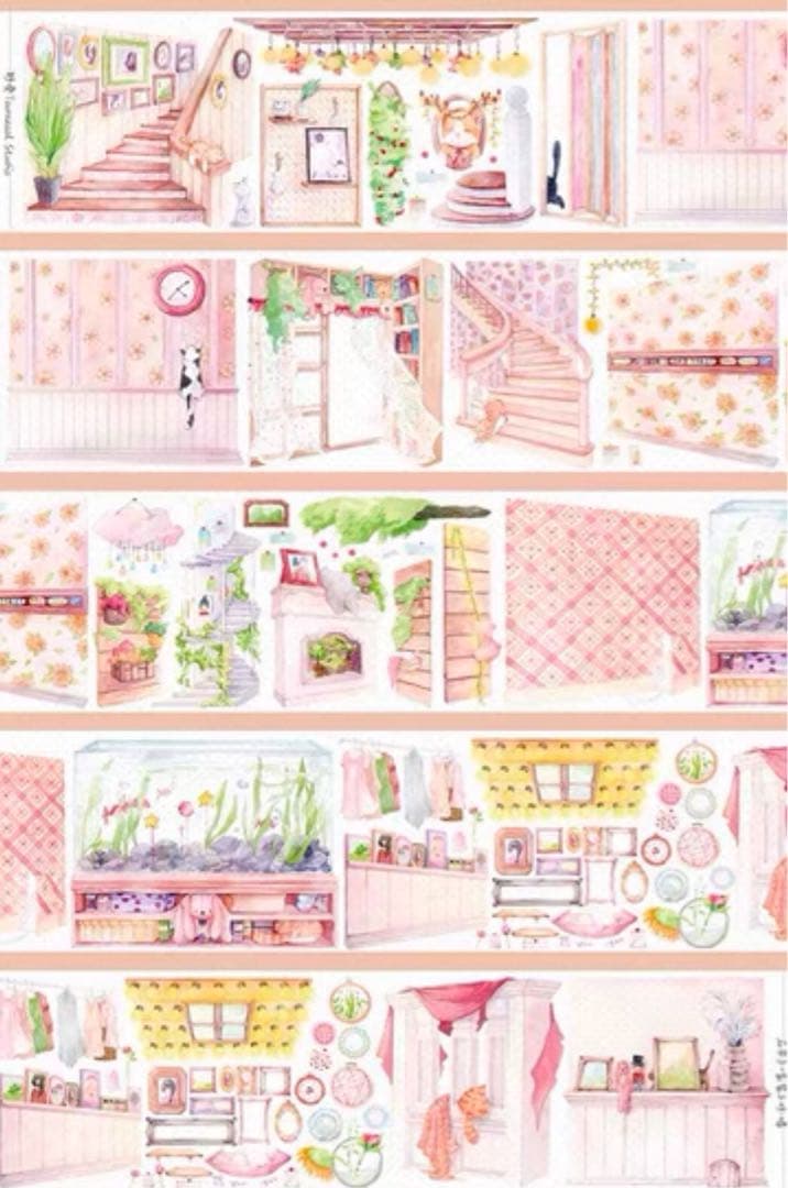 海外 PETテープ マスキングテープ 背景、家具