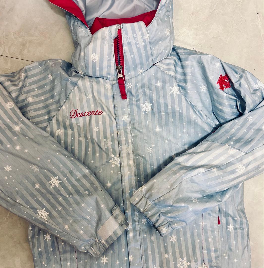 DESCENTEスキーウェアkids（シルバー/ピンク）パンツ　チャコールグレー