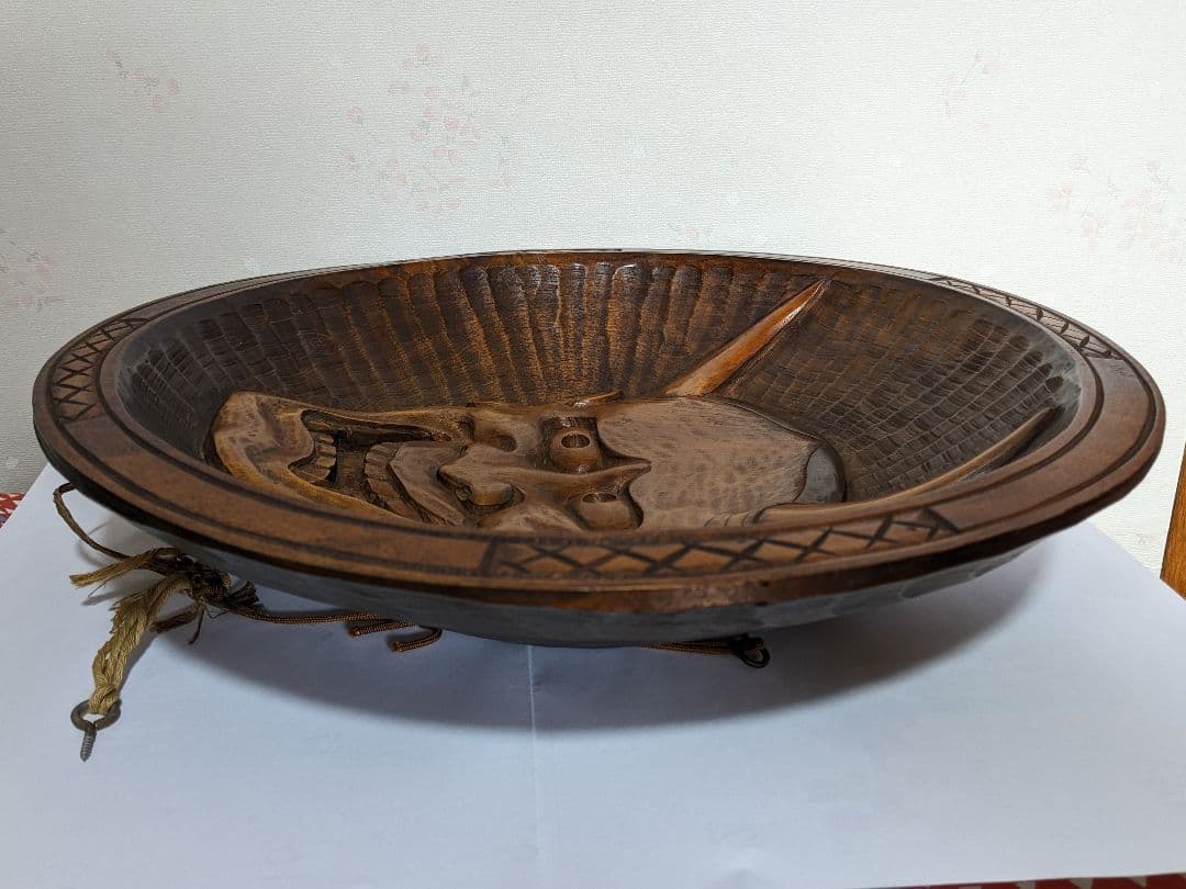 ♦木彫 般若 作家刻印入 壁掛 置物飾り 縁起物 魔除け厄除け開運 古美術骨董品