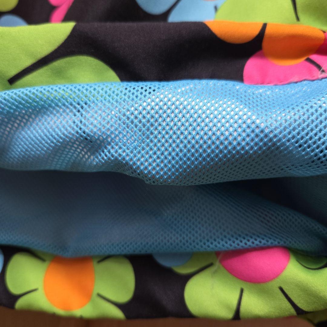 ラウドマウス 黒×マルチ花柄 ハーフジップ 刺繍ロゴ アノラック