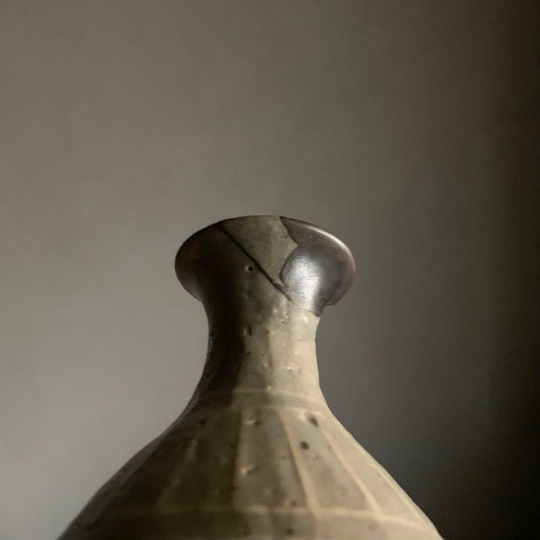 三島 白黒象嵌 徳利 古道具 アンティーク 酒器